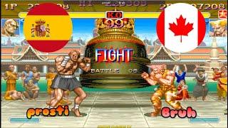 #arcade Super Street Fighter 2 Turbo  prosti (Spain) vs Bruh (Canada) スーパーストリートファイターII X