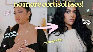 Get rid of "Cortisol Face" & get a sculpted jawline! weight loss, blood sugar, lifestyle, gua sha..