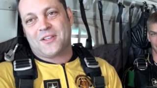 Vince Vaughn tandem jumps with the Army Golden Knights