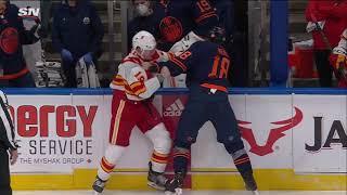 Matthew Tkachuk VS James Neal Fight Calgary Flames at Edmonton Oilers