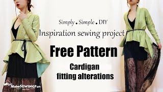 How to sew Cardigan  |  Fitting Alterations |  sewing |DIY | 含版型| Quilting tutorial | Tuto couture