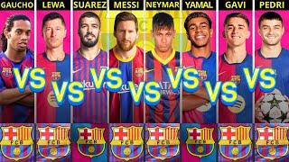 Comparison: Gavi vs Pedri vs Lamine Yamal vs Messi vs Neymar vs Suarez vs Lewandowski vs Ronaldinho