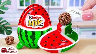 So Beautiful Miniature Watermelon Choco Kinder Recipe | ASMR Cooking Mini Food