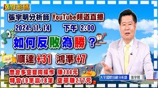 2024.11.14 張宇明台股解盤  如何反敗為勝？順達+31 鴻準+7！特會19筆贏18筆 空單賺277元。普會多空雙向操作 賺180.7元【#張宇明分析師】