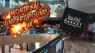 Montreal Walking Tour 4K : Les Cours Mont-Royal to Time Out Market (Underground City Chat)