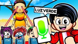 Trolleando con CHAT de VOZ a MI FAMILIA en el JUEGO DEL CALAMAR (Roblox Squid Game) | Karim Juega