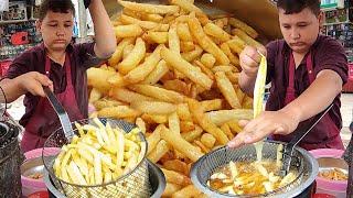 10 Years Old Kid Selling FRENCH FRIES  Hardworking Afghani Boy | Street Food Afghani Fries Recipe