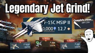 The MOST BROKEN Plane Grind!(F-15C MSIP II) | My comp is on fire...| Top Tier CHAOS Experience!