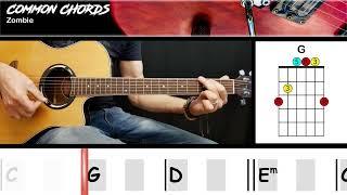 Zombie - The Cranberries | EASY GUITAR CHORDS | Common Chords