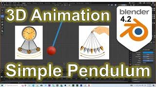 Blender 4.2 Simple Pendulum 3D Animation Simulation #Tutorial #blender #pendulum #3danimation