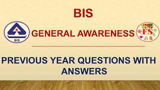 BIS GENERAL AWARENESS MCQ'S | PREVIOUS YEAR QUESTION PAPER WITH ANSWERS | 150 MCQ'S