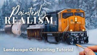 Stop Painting Like a Photo: How to Paint Realistic + Painterly Oil Landscapes (Timelapse Tutorial)