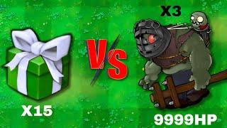 15 Plants Box Green Vs 3 Ultra Giga Gargantuar 9999 HP , Who will win? PvZ Hybrid PK Challenge