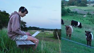 Making a beat outside in nature, then playing it to the cows