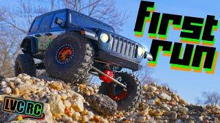 FIRST RUN of the Axial SCX10 iii Jeep Wrangler Rubicon JLU!