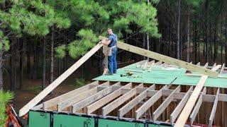 Hurricane Preparation Living Off-Grid | Installing the Ridge Board | Self Built House