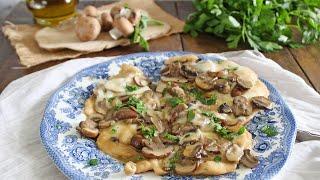 SCALOPPINE DI POLLO con FUNGHI E MOZZARELLA- La cucina di Rita