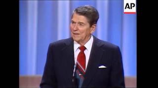 President Ronald Reagan address an adoring crowd at the Republican National Convention