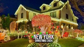 New York City 4K Walk Christmas in NYC 2024  Rockaway Beach Queens NYC Christmas Decorations 2024