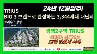 트리우스 광명 (광명뉴타운2구역)12월 전월세시세  12월입주! 관심집중!