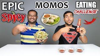 EPIC SPICY MOMOS EATING CHALLENGE | Spicy Momos Eating Competition | Food Challenge