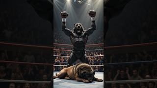 Black Cat ‍⬛Boxing  With Wolf  And Defeat But Then?!?!?! #boxing #dog #cat #fight #shorts #sad
