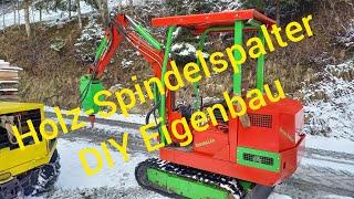 Holzspalter #DIY #Eigenbau  #selfmade an 1.2t Mini Bagger