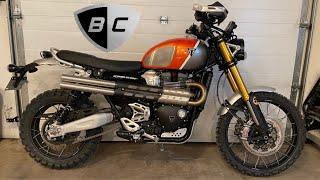 Triumph Scrambler 1200XE British Customs shotgun slip on exhaust