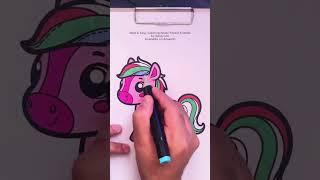  ASMR Coloring a Cute Horse  from "Forest Friends" | Relaxing Marker Session 