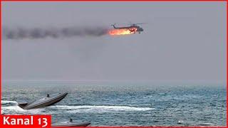 Ukrainian naval drones shoot down Russian Mi-8 helicopter in Crimea for the first time