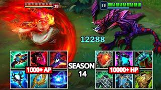 SEASON 14 AP UDYR vs 10K HP CHO'GATH FULL BUILD FIGHTS & Best Moments!