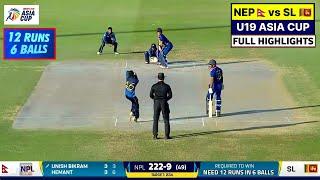 Sri Lanka U19 vs Nepal U19 Asia Cup Highlights 2024 | NEP U19 vs SL U19 Highlights U19 Asia Cup 2024