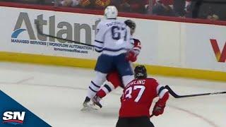 Maple Leafs' Max Pacioretty Runs Over Jack Hughes With Huge Hit