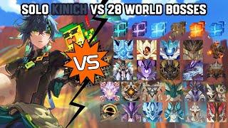 Solo C0 Kinich vs 28 World Bosses (WL 9) Without Food Buff | Genshin Impact