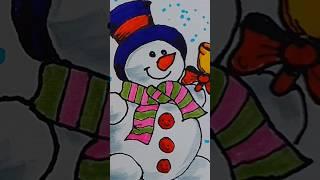 How to draw a Snowman easy #winter #art #drawing