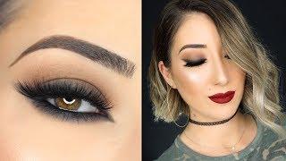 COOL TONED BROWN SMOKEY CAT EYE MAKEUP TUTORIAL