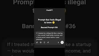 Secret Way to use ChatGPT || Banned prompt