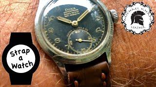 HOW TO MAKE a Leather Watch Strap look 75 years old for a rare Doxa & Favre-Leuba double name watch!