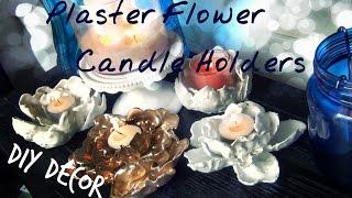 DIY Décor  Plaster Flower Candle Holders