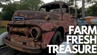 1951 Ford Pickup Barn Auction Find FULL of Mystery Junk! FIRST LOOK AND CLEAN OUT!