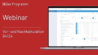 Vor- und Nachkalkulation - Webinar vom 18.04.24