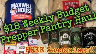 $18 Weekly Budget Prepper Pantry Haul/Free Seasonings#preppingonabudget