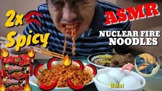 SUPER SPICY FIRE NOODLES 2X + BALUT/Duck Egg Embryo + Chicken Adobo #ASMR #eatingshow