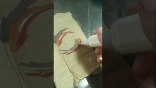 Random drawing on cardboard # koi fish painting  # Crafter Kashish  # short