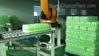 Lane Divider Sorter, Shrink Wrapper and Palletizer for Soda Water Beverage Production Packaging Line