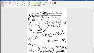 True stress and Strain and Engineered Stress and Strain - Worked example.