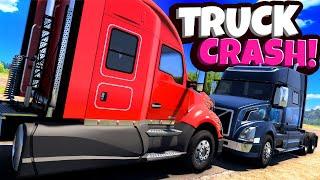 We CRASHED Our Diesel Trucks While Racing... (American Truck Simulator Multiplayer)