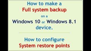 Windows 10 System backup & restore points