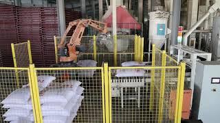 STEP Robot feed bag palletizing