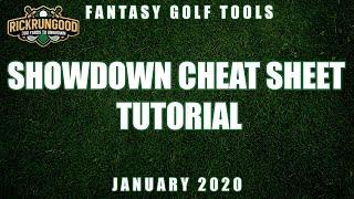 PGA Showdown Cheat Sheet Tutorial (January 2020) | RickRunGood.com